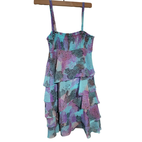 NWT Kensie Girl Layered Ruffle Dress Blue Women’s Size Small - Picture 3 of 9